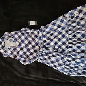 NWT Tommy Hilfiger Women's Gingham Print Belted Dress